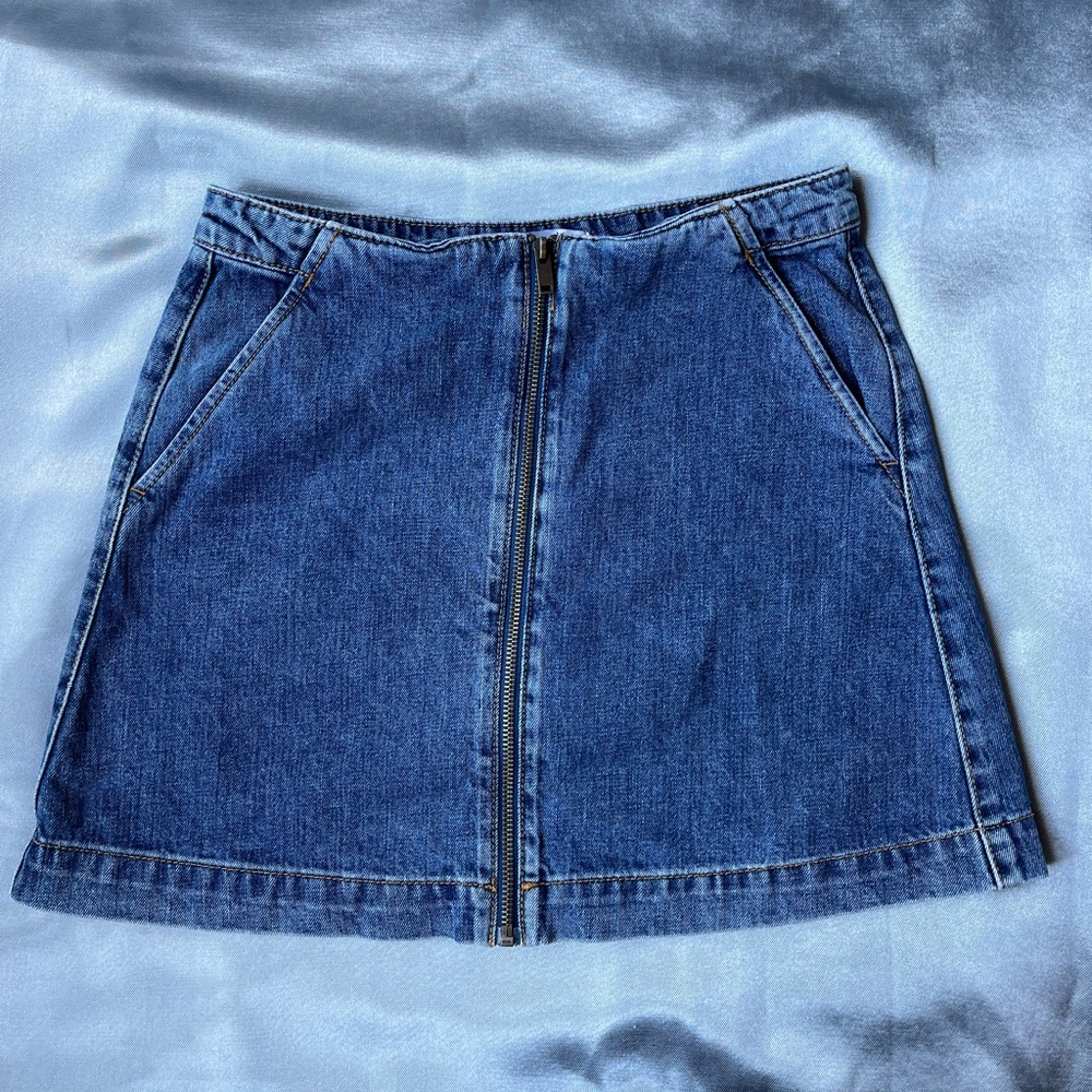 ZARA | Front Zipper Jean Skirt